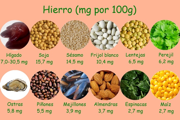 Alimentos ricos en hierro