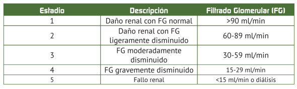 Estadios de la Insuficiencia Renal