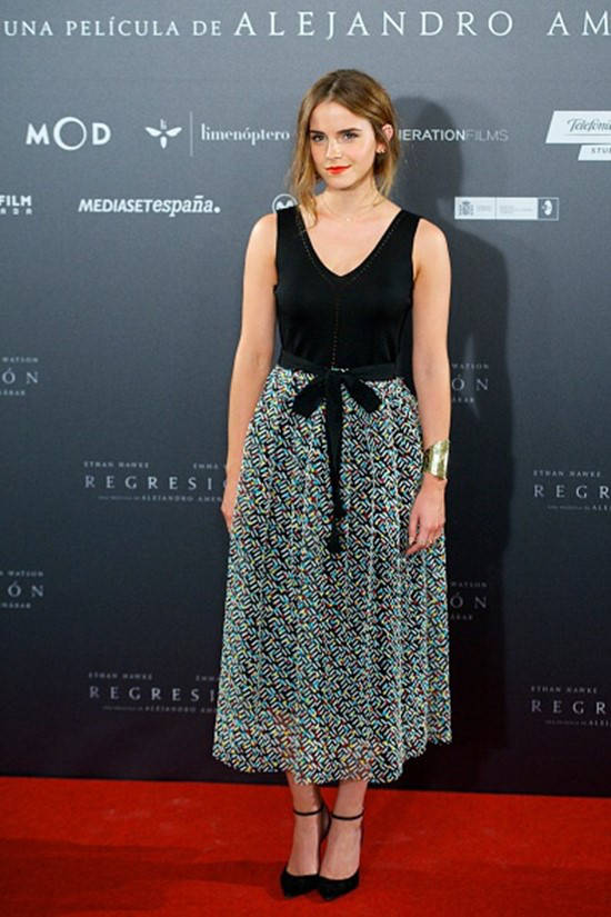 Emma Watson look de Christopher Kane en Madrid