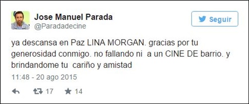 Lina Morgan adiós en Twitter: José Manuel Parada