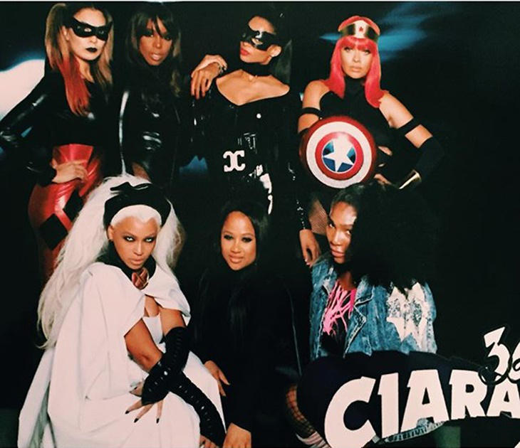 Beyonce disfraz Tormenta en Halloween en la fiesta de Ciara