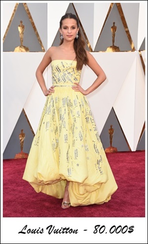 Los 5 looks más caros de los Oscars 2016 Alicia Vikander