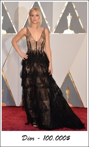 Los 5 looks más caros de los Oscars 2016 Jennifer Lawrence