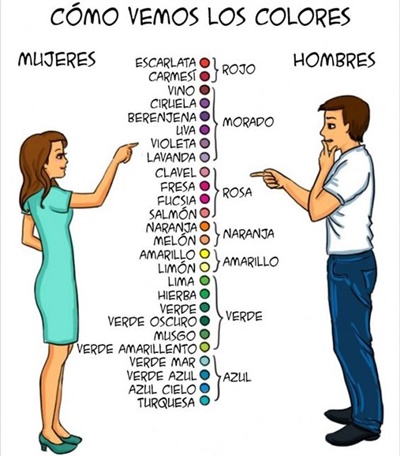 Las mujeres ven más colores que los hombres