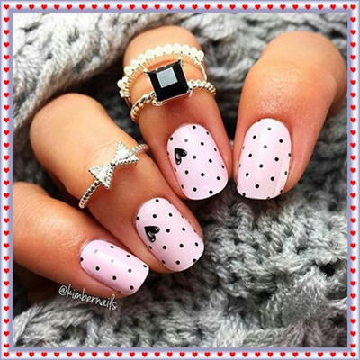Uñas San Valentín, 5 ideas para copiar: Polka Dots