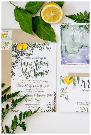 Invitaciones de boda tendencias de 2017: cítricos