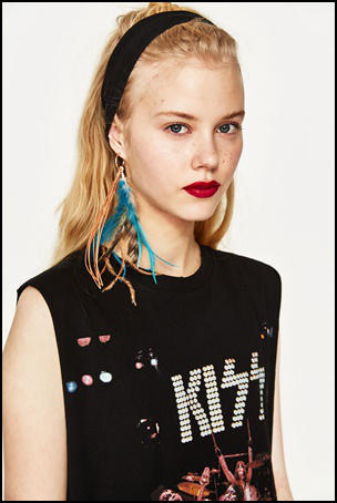 10 accesorios de Zara para esta primavera 2017: pendiente pluma
