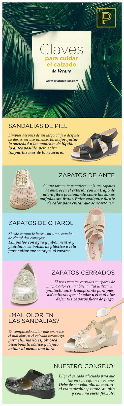 Infografía zapatos Pitillos