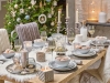 Decoración de Navidad plateada: mesa