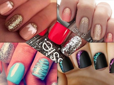 5 diseños de uñas glitter para copiar