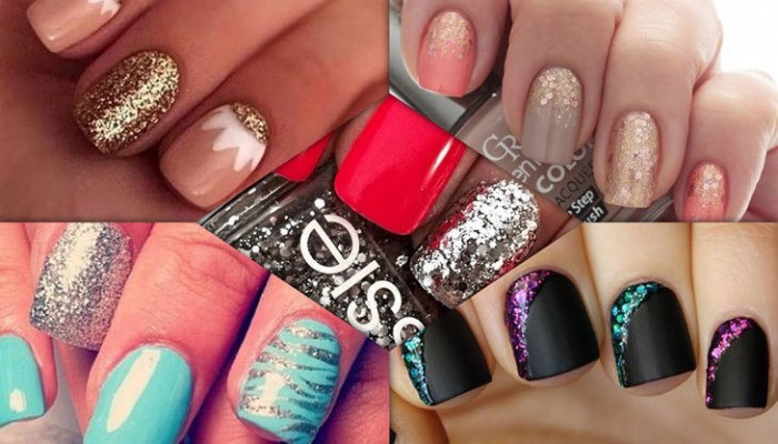 5 diseños de uñas glitter para copiar