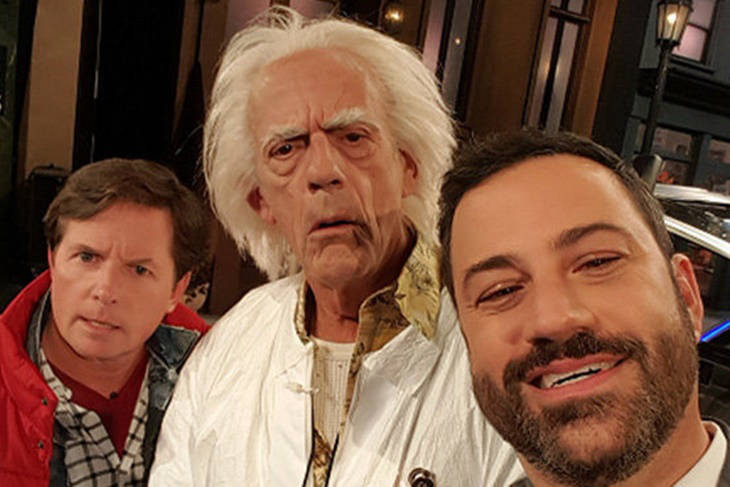 Marty McFly y Doc regresan al presente con Jimmy Kimmel