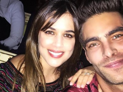Adriana Ugarte y Jon Kortajarena juntos en el desfile de Cavalli