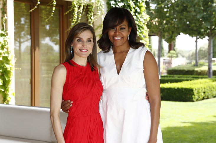 La Reina Letizia y Michelle Obama duelo de estilo con guiño a España