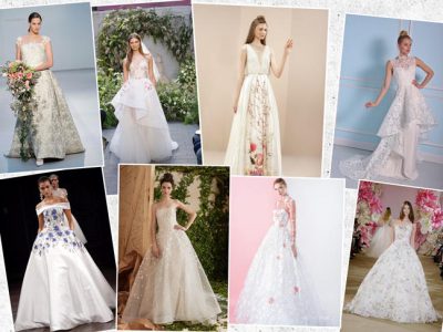 Vestidos de novia con flores 2017, la tendencia más romántica