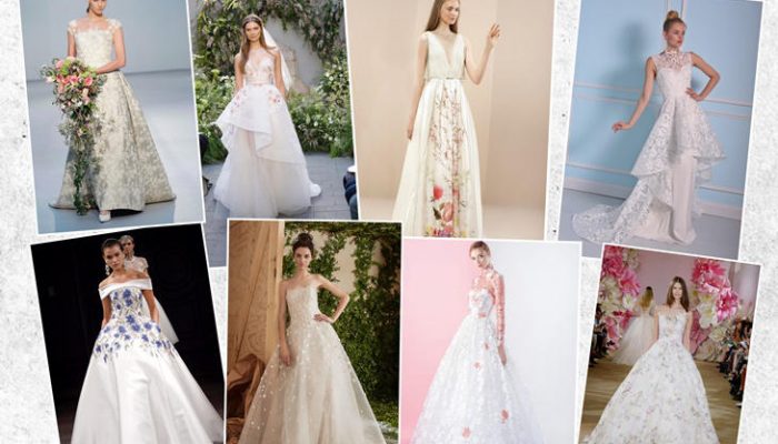 Vestidos de novia con flores 2017, la tendencia más romántica