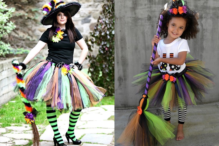 Amazon.com: CHICTRY Disfraz de bruja para niñas y niñas, elástico de colore...