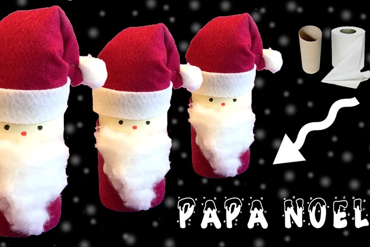 Manualidades de Navidad con rollos de papel higiénico: Papá Noel