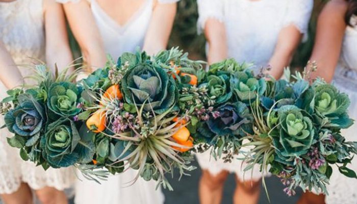 Ramos de novia con verduras y frutas, ¡las ideas más sorprendentes!