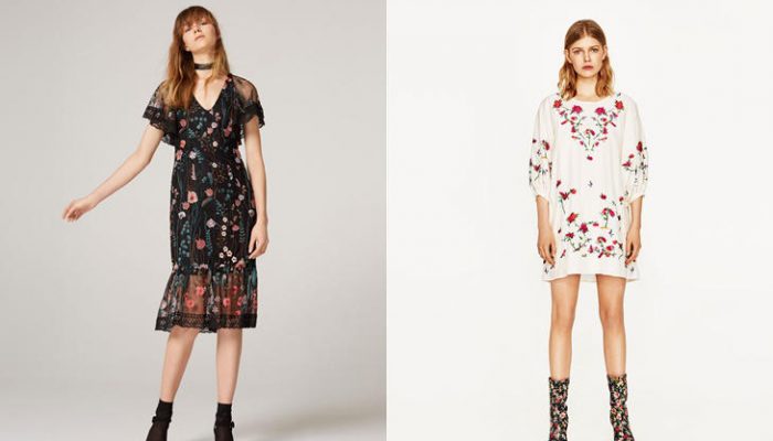 Vestidos con flores bordadas, la tendencia de la primavera 2017